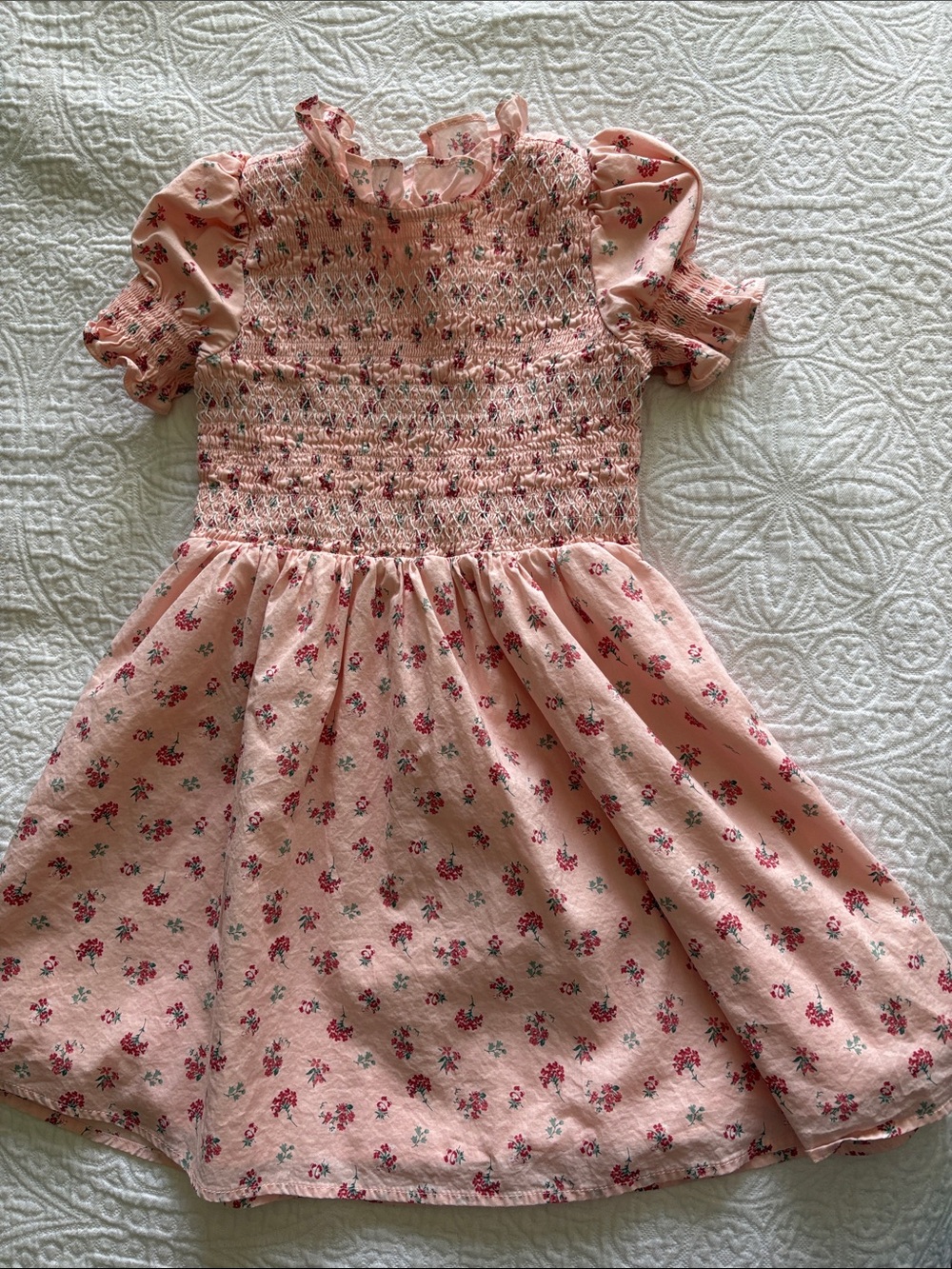 Janie & Jack Pink Floral Smocked Dress